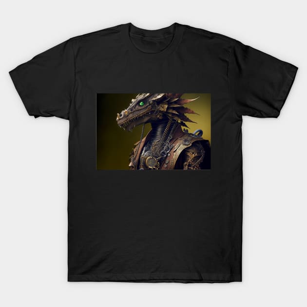 Steampunk Dragon T-Shirt by Obotan Mmienu